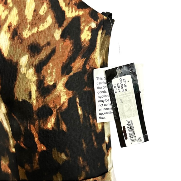 XSCAPE | Animal Print Sleeveless High Low Ruffle Midi Cocktail Dress NWT Sz 4 - Picture 8 of 16